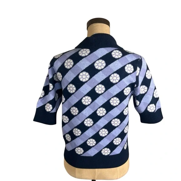 Maeve Kinsley Collared Crop Cardigan Sweater Y2K SZ M - Picture 6 of 10